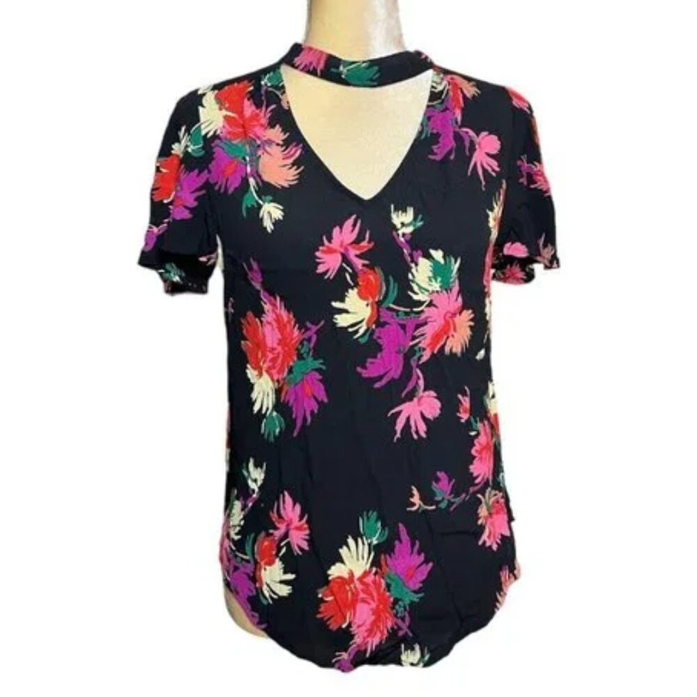 Anthropologie Maeve Bella Choker Floral Top
